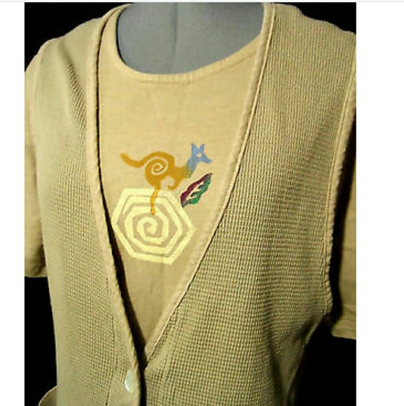 PEACES Outback Safari Dress Set S Khaki Maxi Cardi - Picture 3 of 8